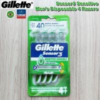 ราคา Gillette Sensor3 Sensitive Mens Disposable 4 Razors ชุดมีดโกน ยิลเลตต์ เซนเซอร์ทรี สำหรับผิวแพ้ง่าย (20347281560)