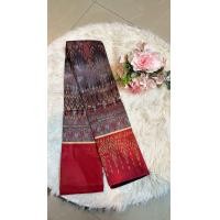 ราคา ผ้าถุงสำเร็จ ไหมกาบแก้ว เชิงแดง งานทอทั้งผืน รุ่นขายดี (21283800244)