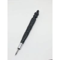 ราคา เหล็กจาร ไม้งิ้วดำ เหล็กจารตะกรุด ด้ามแกะลายท้าวเวสสุวรรณ ขนาด 6 5 นิ้ว (22989828294)