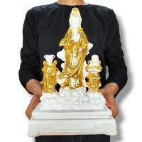 ราคา เจ้าแม่กวนอิม ยืนประทานความสำเร็จ พร้อมลูกศิษย์ กิมท้ง เง็กนึ่ง สีขาวปิดทอง ฐานกว้าง 7 นิ้วสูง 10 นิ้ว งานเรซิ่นนำเข้าจากจีน (19703811194)