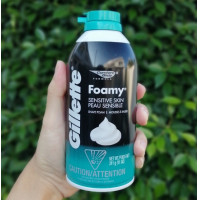 ราคา สูตรผิวแพ้ง่าย Gillette Foamy Sensitive Skin Peau Sensible โฟมสำหรับโกนหนวด 311g (21756367394)