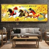 ราคา ปักเพชร DIYเพชรกลมห้องนั่งเล่นม้าเพื่อความสำเร็จม้าแปดตัวเต็ม5D ภาพวาดเพชรปักครอสติช (21044161197)