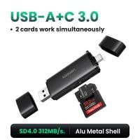 ราคา UGREEN 2 in 1 SD4 0 TF Card Reader 312MB s 2TB Max USB 3 0 OTG Metal Memory Adapter for Samsung Huawei MacBook Model 65024 (24499652033)