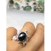 ราคา แหวนเงินแท้925นิลแท้ นิลแท้กาญจนบุรีทรงเต่า (24310362559)