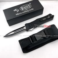 ราคา มีดสปริงตรง คม 2 ด้าน Microtech Combat Troodon ขนาดใหญ่ คลิปสีดำ 00556 D E Automatic Knife Camping Tool Dual Front (24295450198)