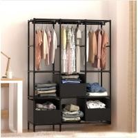 ราคา 0Z00PU ตู้เสื้อผ้า ตู้เสื้อผ้าเอนกประสงค์ พร้อมช่องเก็บของ แขวนกระเป๋า ราวแขวนเสื้อผ้า ราวแขวนเสื้อผ้า โครงเหล็ก พร้อมชั้นวางของ ราวผ้าตั้งพื้น มีหลายๆรูปแบบให้เลือก ลายการ์ตูน ใส่เสื้อผ้า ชั้นเก็บของ