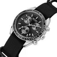 ราคา MEGIR ใหม่หรูหรานาฬิกาผู้ชายผ้าใบทอสายกีฬาอัตโนมัติ Chronograph ควอตซ์นาฬิกาข้อมือกันน้ําสําหรับชาย 2247 (24313123738)