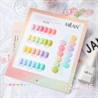 ราคา 12สี เซตสีเจล milan มิลาน 15ml มีชาร์ตสีให้ เซตยาทาเล็บเจล แดง น้ำตาล ขาว ฟ้า ชมพู (24361700018)