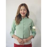 ราคา ณัฐรดาผ้าฝ้าย เสื้อคอจีนพระราชทาน ผ้าเยื่อไผ่ฟอกนิ่ม เสื้อพื้นเมืองผู้หญิง มาตรฐานOTOP Natradaphafai (21281628912)