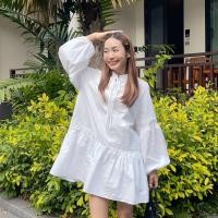 ราคา CHAWY Longbeach minidress C4698 มินิเดรสสั้น มินิเดรสสั้นแขนพอง (23836715600)