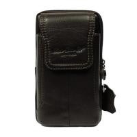 ราคา THAILEATHERGOODS กระเป๋าใส่มือถือสมาร์ทโฟน หนังแท้ กระเป๋าหนังร้อยเข็มขัด ทรงตั้ง รุ่นฝาหน้าสั้น (717148888)