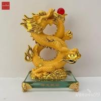 ราคา มังกร เลข8 มังกรทอง เรซิ่นพ่นทรายทอง ฐานแก้ว สูง 6 8 นิ้ว มังกรมงคล รุ่นใหม่ (18133836140)