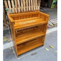 ราคา ชั้นวางของอเนกประสงค์ ไม้สักแท้ 3 ชั้น พร้อมเคลือบเงา ชั้นวางของในครัว ชั้นเข้ามุม ชั้นวางของไม้สัก (21352883462)
