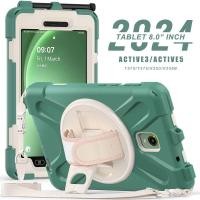 ราคา เคสกันกระแทกสำหรับ ซัมซุงกาแล็กซีแท็บ Samsung Galaxy Tab Active5 SM X300 SM X306 X306B กันตก Active3 8 SM T570 T575 เคสป้องกัน GalaxyTab Active 5 5 5G 3นิ้วขาตั้งพร้อมช่องใส่ปากกา Tali Bahu หมุนได้ (2