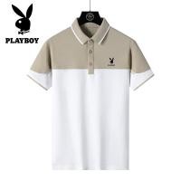 ราคา PLAYBOY เสื้อยืดผู้ชายธุรกิจใหม่เสื้อยืดผู้ชายแขนสั้นเย็บเสื้อเชิ้ตลำลองเกาหลีเสื้อโปโลตัดกัน (23913077052)