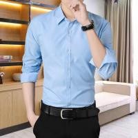 ราคา เสื้อเชิ้ตผู้ชายสีแดงสดระบายอากาศได้ดี ทรงหลวม ปกเหลี่ยม คอโปโล ทรงปกติ ผ้าโพลีเอสเตอร์ 100 สำหรับใส่ไปทำงาน (23323372180)