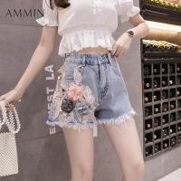 ราคา Ammin กางเกงขาสั้นลูกไม้สามมิติของยีนส์ขาสั้นสำหรับสตรีปักปักเลื่อมวินเทจดอกไม้ประดับตกแต่งพู่แฟชั่นสไตล์เกาหลีสำหรับฤดูใบไม้ผลิฤดูร้อน2024 (21170571923)