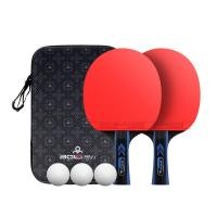 ราคา ไม้ปิงปองมืออาชีพ 2 ชิ้นขั้นสูง Ping Pong Paddle ชุด 3 ชิ้น 40 ลูกและกระเป๋าถือ (24510753109)
