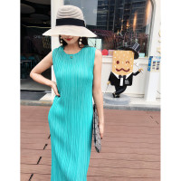 ราคา เดรสยาวชุดแขนกุดทรงตรงจับจีบระดับไฮเอนด์สำหรับฤดูร้อนบางชุดเดรสทรงสอบ (18830905138)