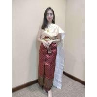ราคา ชุดไทย สไบ ผ้าถุงสำเร็จแบบจีบหน้านาง (20961924672)