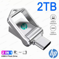 ราคา HP แฟลชไดรฟ์2 IN 1 USB 3 0 USB 2TB 1TB โลหะ U Disk Type C ไดร์ฟปากกาหน่วยความจำ USB U Stick สำหรับโทรศัพท์ (22098601801)