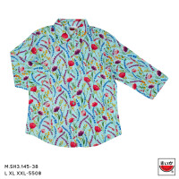 ราคา เสื้อแตงโม SUIKA เสื้อคอปกผ่าหน้าแขนสามส่วน ผ้าป่านมัสลิน M SH3 145 (24365695502)