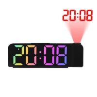 ราคา 180 หมุนนาฬิกาปลุกเครื่องฉาย12 24H LED ดิจิตอลนาฬิกา USB เพดานโปรเจคเตอร์นาฬิกาปลุกห้องนอน Desktop Clock (17651108176)