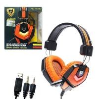 ราคา HEADSET หูฟัง หมาป่า NUBWO GAMER EYBORG HENO 4000 Black Orange รุ่น NO 4000 ดีไซน์สวยงาม น้ำหนักเบา สามารถใช้ได้นานหลายชั่วโมง เสียงคมชัด เบสหนัก มั่นใจด้วย 40มม neodymium driver มาพร้อมไมค์โครโฟน 2 2