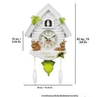 ราคา 1 PC Cuckoo Wall CLOCKธรรมชาติ Cuckoo เสียงกลางวันรายชั่วโมง CHIME24 ชั่วโมงลูกตุ้ม Leaf นาฬิกาควอตซ์wall Artตกแต่งบ้าน (23796282657)