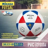 ราคา MIKASA ลูกฟุตซอล ฟุตซอลหนังอัด ฟุตซอล เบอร์ 3 5 Futsal PVC Th SWL62V BR 630 แถมฟรี เข็มสูบ ตาข่าย (17042215936)
