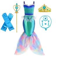 ราคา 2024 ใหม่ 2 ชิ้นชุดนางเงือกด้านบนและกระโปรงหางสาวปิดไหล่ชุดเจ้าหญิง Ariel บทบาทเล่นเด็กฮาโลวีนเครื่องแต่งกาย (23590288412)