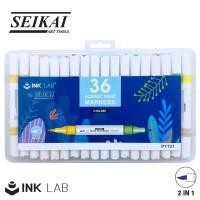 ราคา Seikai Inklab Acrylic Paint Marker Set I ชุดปากกาอะคริลิคมาร์คเกอร์ปลายพู่กัน 2 สีในแท่งเดียว (23264254075)