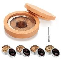 ราคา Free Returns Smoker Kit With Cherry Oak Pecan Wood Chips Whiskey Wooden Smoked Wood Hood Smoker For Bar Drinks Kitchen (24381221376)