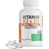 ราคา Genuine Bronson Vitamin K2 MK7 120 mcg with D3 10000 IU Extra Strength Vitamin D K 60 Capsules (15437539881)