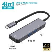 ราคา 4 in 1 5 In 1 อะแดปเตอร์ USB Type C Hub HDMI Rj45 Lan Adapter for MacBook Pro Thunderbolt 3 USB C to Gigabit Ethernet Adapter USB C Charger Port รองรับ สมาร์ทโฟน คอมพิวเตอร์ แท็บเล็ต (15720142584)