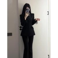 ราคา เสื้อสูทสีดำเอวสูงไซส์ใหญ่ เสื้อผ้าทำงานสไตล์เกาหลี กระโปรงทรงเอ ชุดสองชิ้น แขนยาว ทรงเข้ารูป ฤดูใบไม้ผลิ 2024 (21872539625)