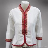 ราคา เสื้อภูไท สีขาวฟ้าเหลืองน้ำเงินชมพูบานเย็น แต่งเทปแบบภูไท เสื้อพื้นเหมืองหญิง ทรงล้านนา ม่อฮ่อมแพร่ com เสื้อพื้นเมือง เสื้อหม้อฮ่อม เสื้อหม้อห้อม (338617151)