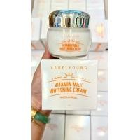 ราคา ครีมหน้าสด Labelyoung ลาเบลยัง Vitamin Milk Whitening Cream 55g ล๊อตใหม่ แท้ ตรงปก EXP 2028 (23927985094)