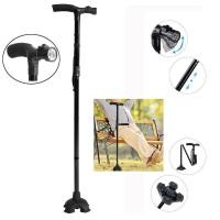 ราคา ไม้เท้าคนแก่ รุ่นใหม่ มีไฟ LED MAGIC CANE With LED Light ไฟ led ไม้เท้าพับได้ ไม้เท้าเดินป่า ไม้เท้าช่วยพยุงเดินสำหรับผู้สูงอายุ ปรับระดับได้ พร้อมไฟฉาย สีดำ ไม้เท้าสำหรับผู้สูงอายุ พับเก็บได้ง่าย (64