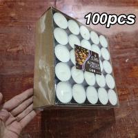 ราคา เทียน 100 ชิ้น เทียน ทีไลท์ เทียนทีไลท์ เทียนไข เทียนถ้วย เทียนประดับ สีขาว ไร้กลิ่น (24625399607)