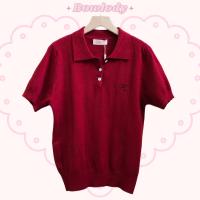 ราคา New เสื้อไหมพรม คอปก โปโล ปักโบว์ ผ้านุ่มนิ่มทอลายเปีย ทวิส แขนตุ๊กตา เอวจั้ม POLO (23103152632)