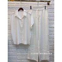 ราคา linen shirt set ชุดเซ็ตลินิน ชุดเซตลินินขายาว เสื้อลินิน กางเกงลินิผ้าลินิน สีหวานอย่างดี (21609198942)