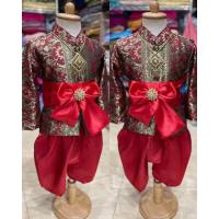 ราคา ชุดไทยเด็กชาย ชุดพี่โป๊ปเด็ก เสื้อ โจงกระเบน ผ้าคาด ไม่รวมเครื่องประดับ (22671735960)