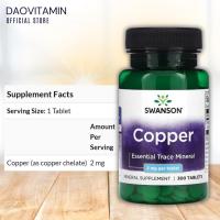 ราคา ขนาดสุดคุ้ม ลอตใหม่ Exp 08 2027 Swanson Copper 2 mg 300 เม็ด แร่ทองแดงเม็ด (22770767741)