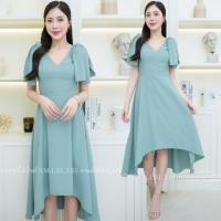 ราคา ชุดราตรี ชุดออกงาน ชุดไปงานแต่งงาน เดรสไหล่โบว์กระโปรงหน้าสั้นหลังยาว แนวเรียบหรู สวยดูดี ใส่ได้ทั้งงานกลางวัน งานกลางคืน สี ขาว ฟ้า ชมพู เขียวมิ้นพาสเทล (21364982837)