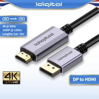 ราคา Idigital สาย DP to HDMI Cable 4K 30Hz 1080p 120Hz 1m 5m For PC คอมพิวเตอร์โน้ตบุ๊ก TV PS5 ส่งจาก กทม (23689932046)