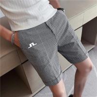 ราคา New Summer Lindbergh Golf Shorts Mens Classic Checkered Striped Golf Mens Pants Five Legs Quick Drying (22510345989)