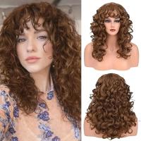 ราคา 50 ซม กลางแยกส่วนยาวหยิกวิกผมปุยใยสังเคราะห์ผม Glueless เหมาะสำหรับใช้ในงานปาร์ตี้ทุกวัน LB TH (23628445929)