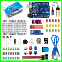 ราคา สำหรับ Arduino เริ่มต้นระบบพื้นฐานชุด Uno R3บอร์ด 830 Breadboard Set Tie points Breadboard Set Electronic Component Basic Starter Kit Resistor Capa (24157374747)