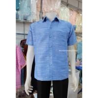 ราคา เสื้อไหมชาย เสื้อผ้าไหมชาย ไหมผสมฝ้าย สีฟ้าคราม ซาฟารี (16306364195)